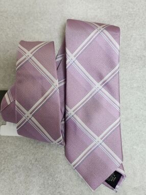 Michael Kors Tie NWoT Light Purple Striped Check Classic 3in Width